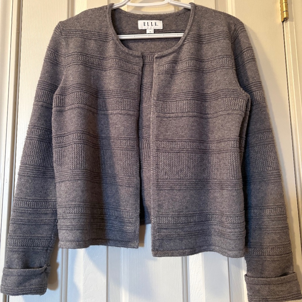 Elle Size Medium Gray Cardigan - Picture 2 of 4
